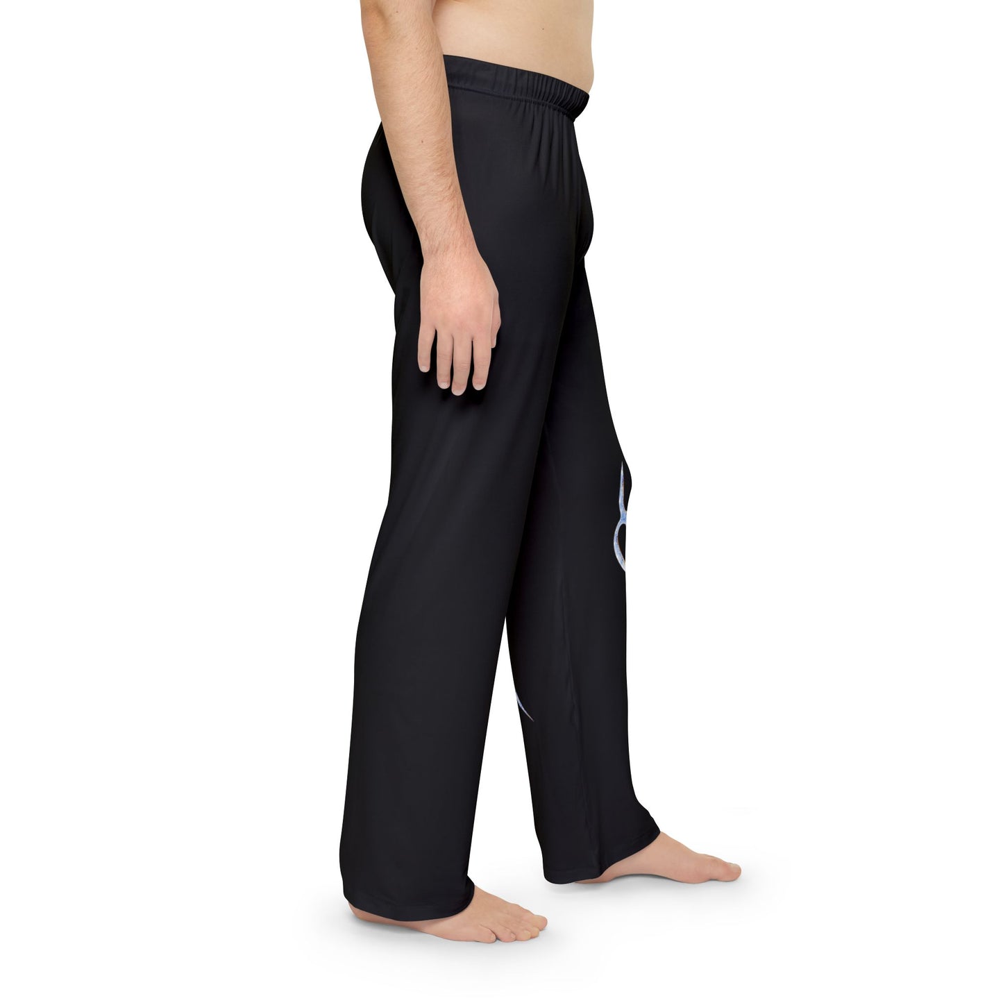 Men's Black Flame Lounge Pants — Tribal Graphic Pajama Bottoms