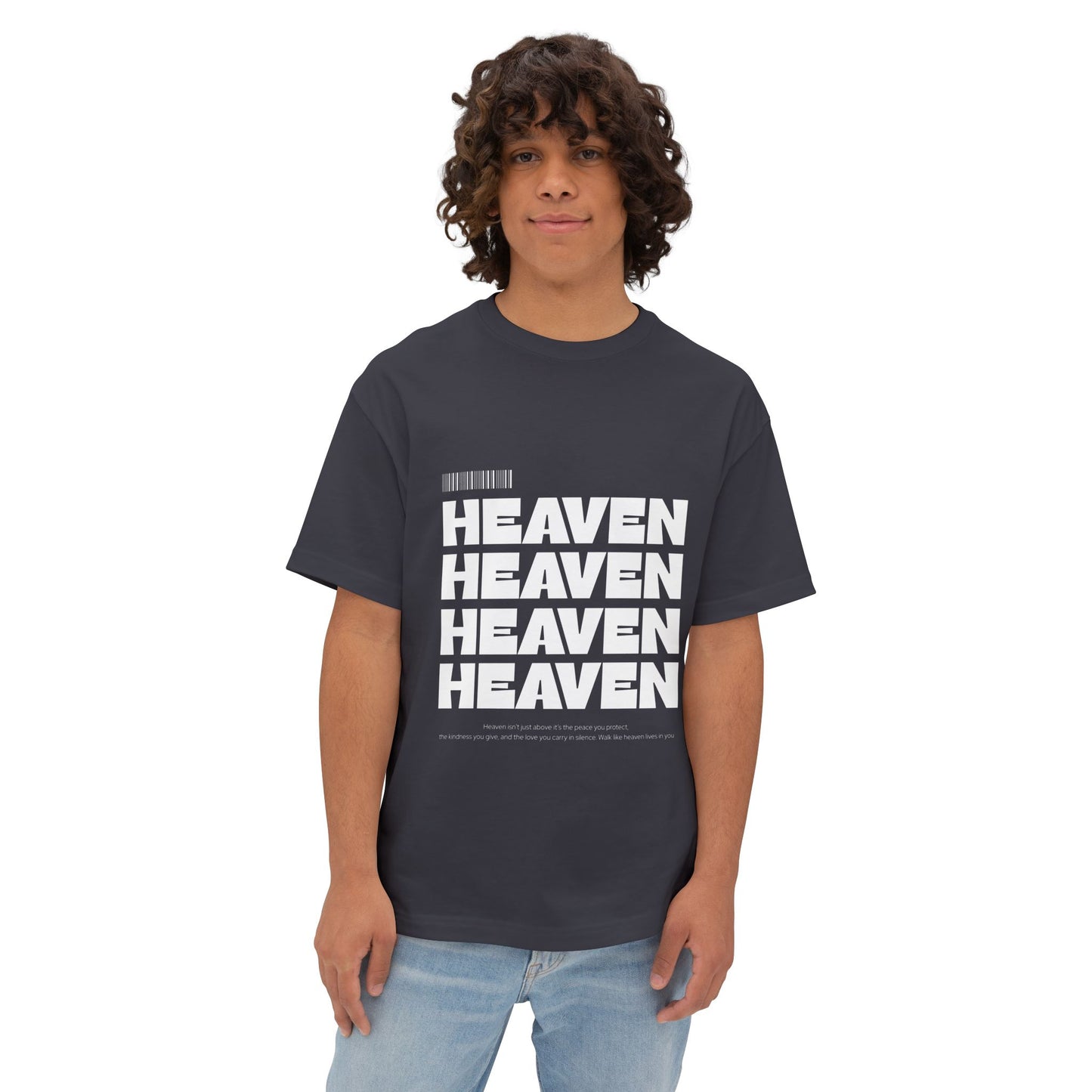 Heaven Repeat Boxy Tee — Oversized Graphic T‑Shirt