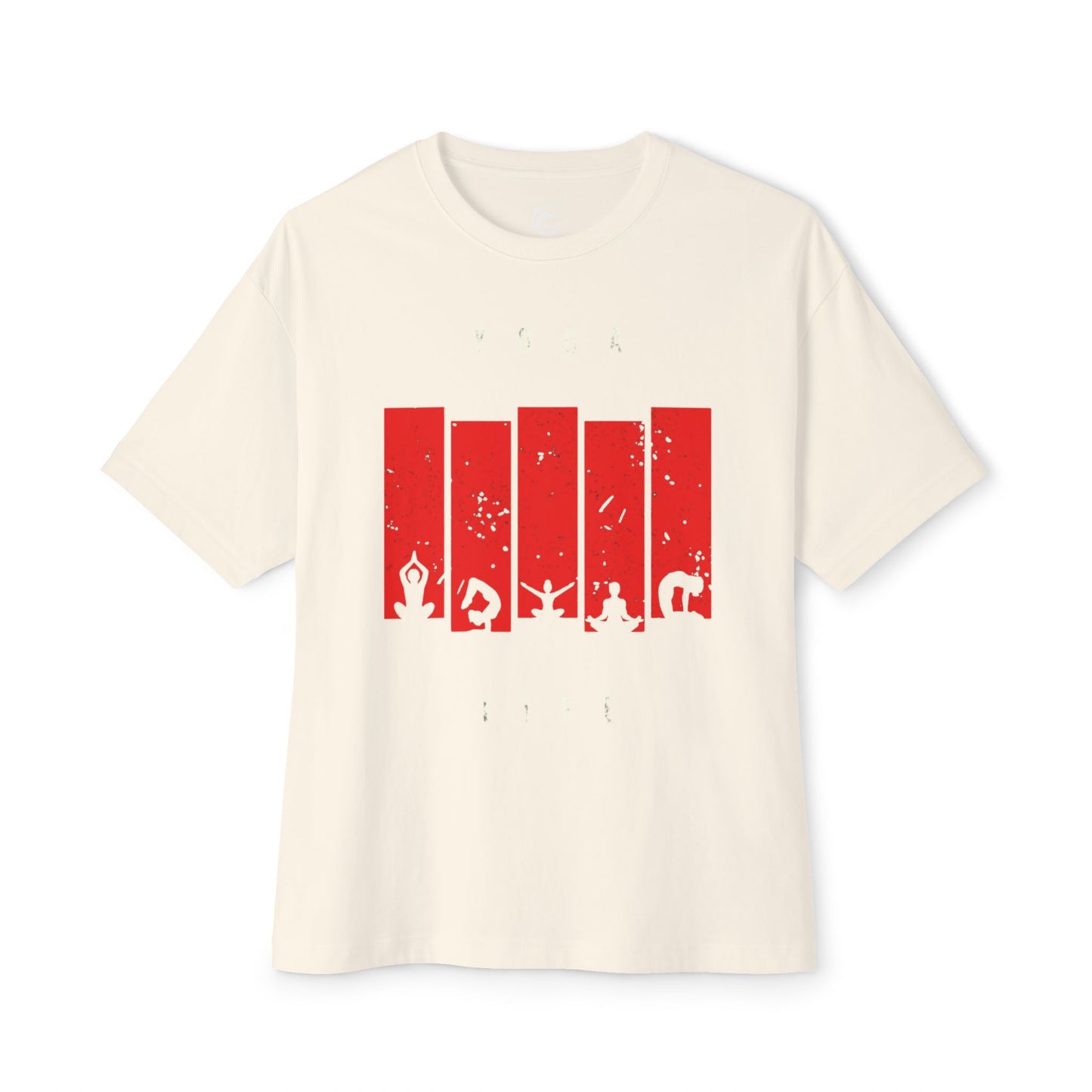 Boxy Tee — Red Bar Yoga Silhouette Graphic
