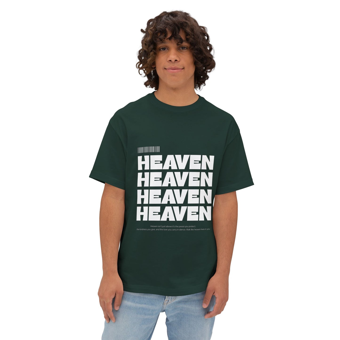 Heaven Repeat Boxy Tee — Oversized Graphic T‑Shirt