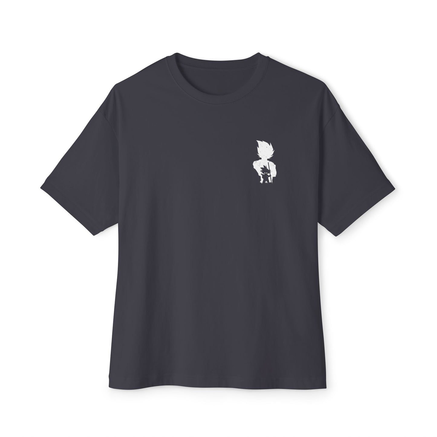 Anime Super Saiyan Tee — Black Oversized Boxy Shirt featuring Muscular Goku Silhouette
