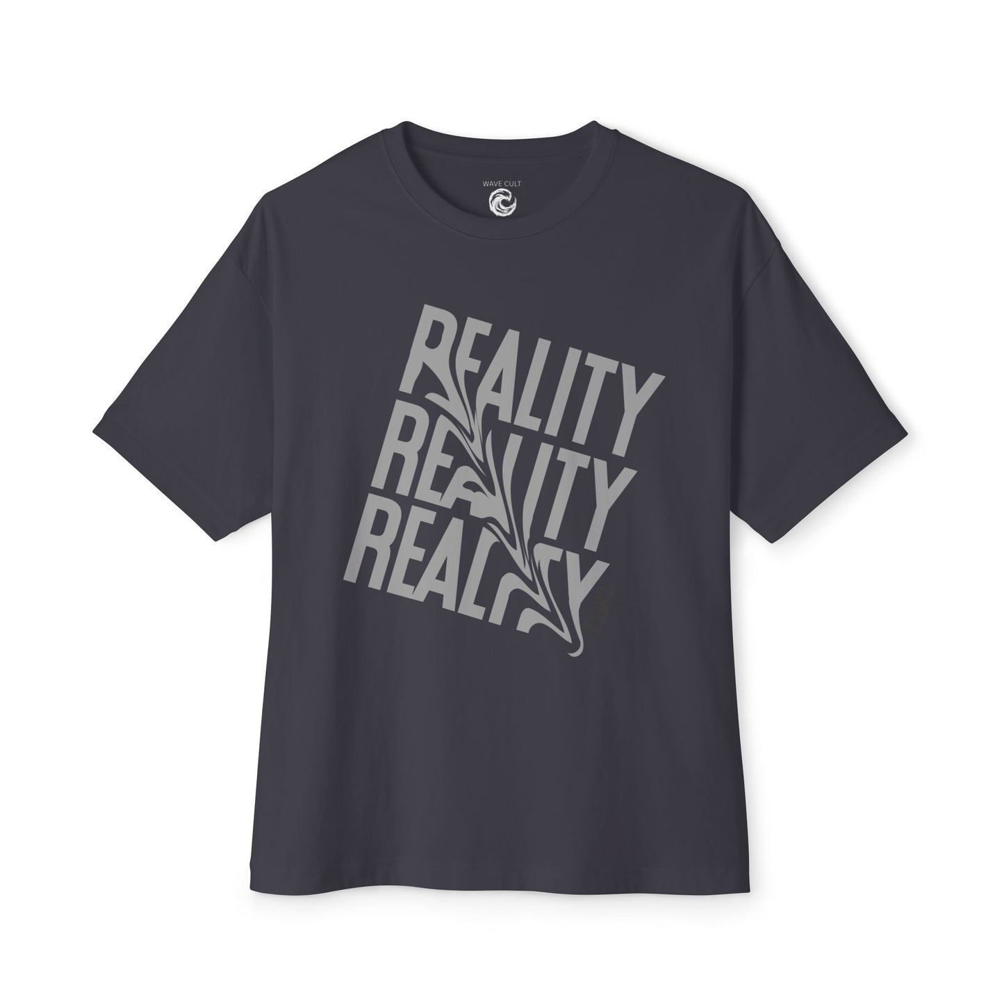 Reality Repeat Graphic Tee — Distorted 'Reality' Boxy T-Shirt