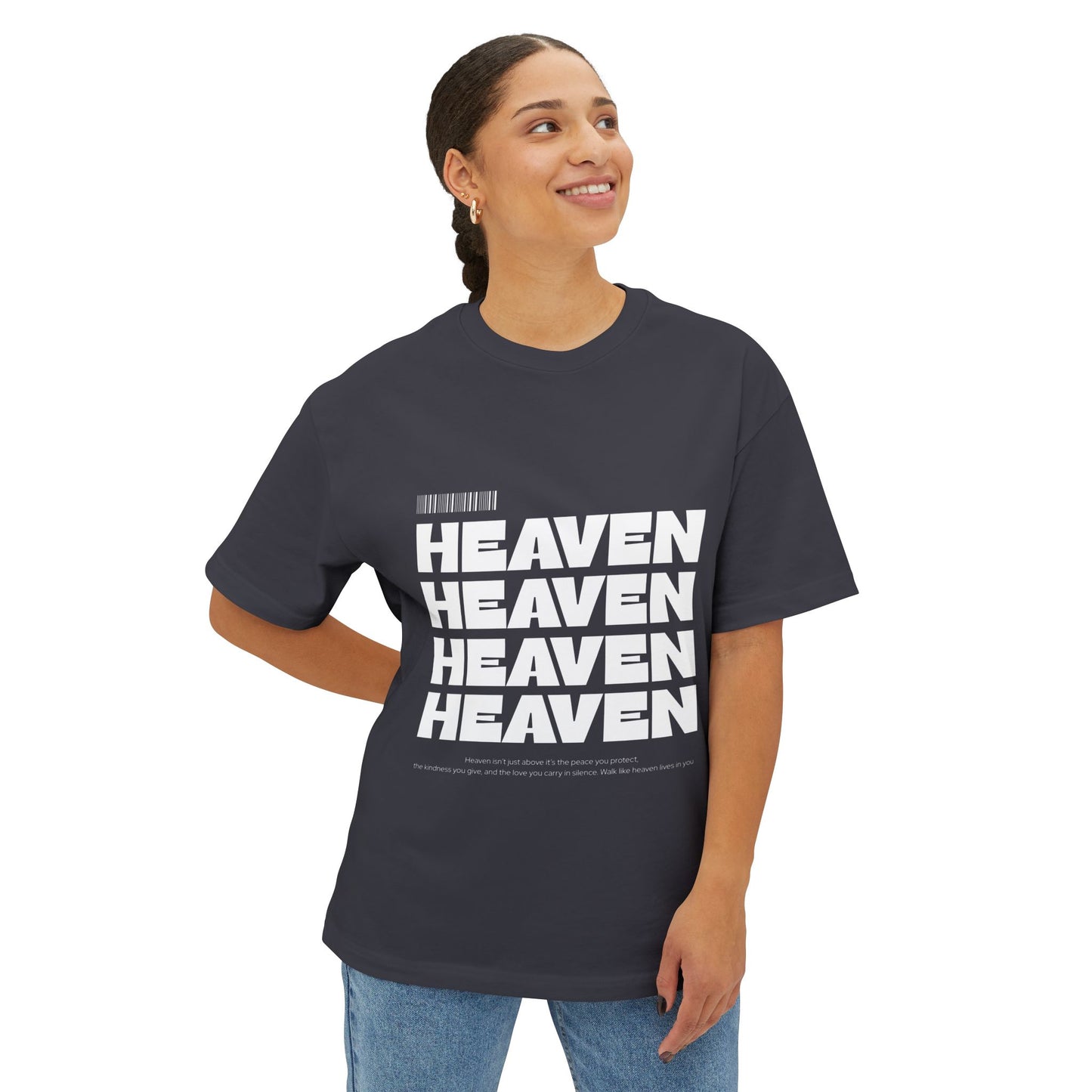 Heaven Repeat Boxy Tee — Oversized Graphic T‑Shirt