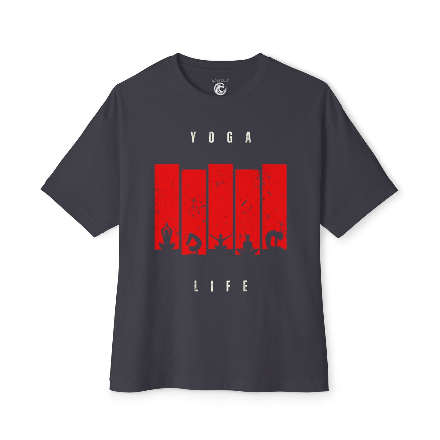 Boxy Tee — Red Bar Yoga Silhouette Graphic