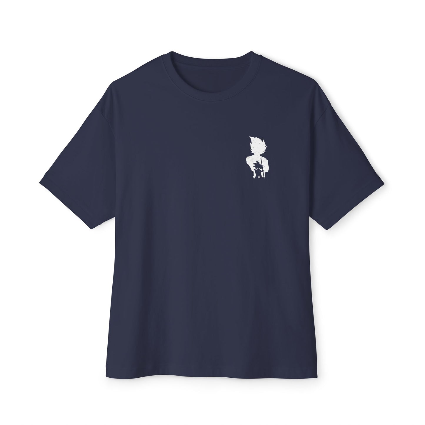 Anime Super Saiyan Tee — Black Oversized Boxy Shirt featuring Muscular Goku Silhouette