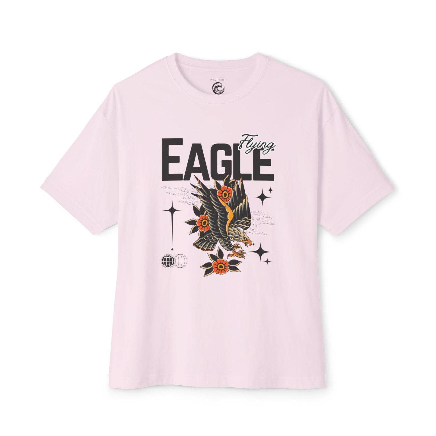 Flying Eagle Graphic Tee — Vintage Tattoo Style Oversized Shirt