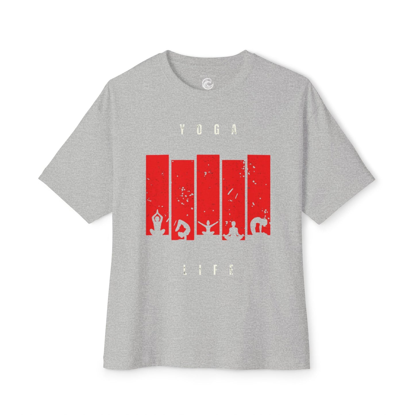 Boxy Tee — Red Bar Yoga Silhouette Graphic