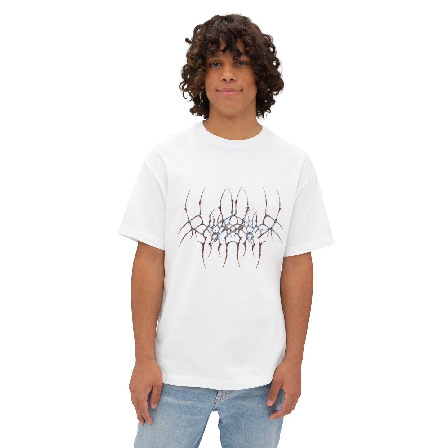 Abstract Symmetry Graphic Tee — Minimalist Fractal Cracked Design