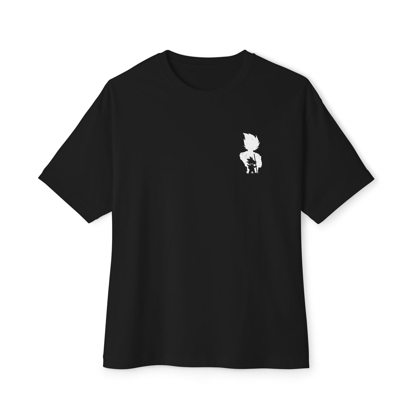 Anime Super Saiyan Tee — Black Oversized Boxy Shirt featuring Muscular Goku Silhouette