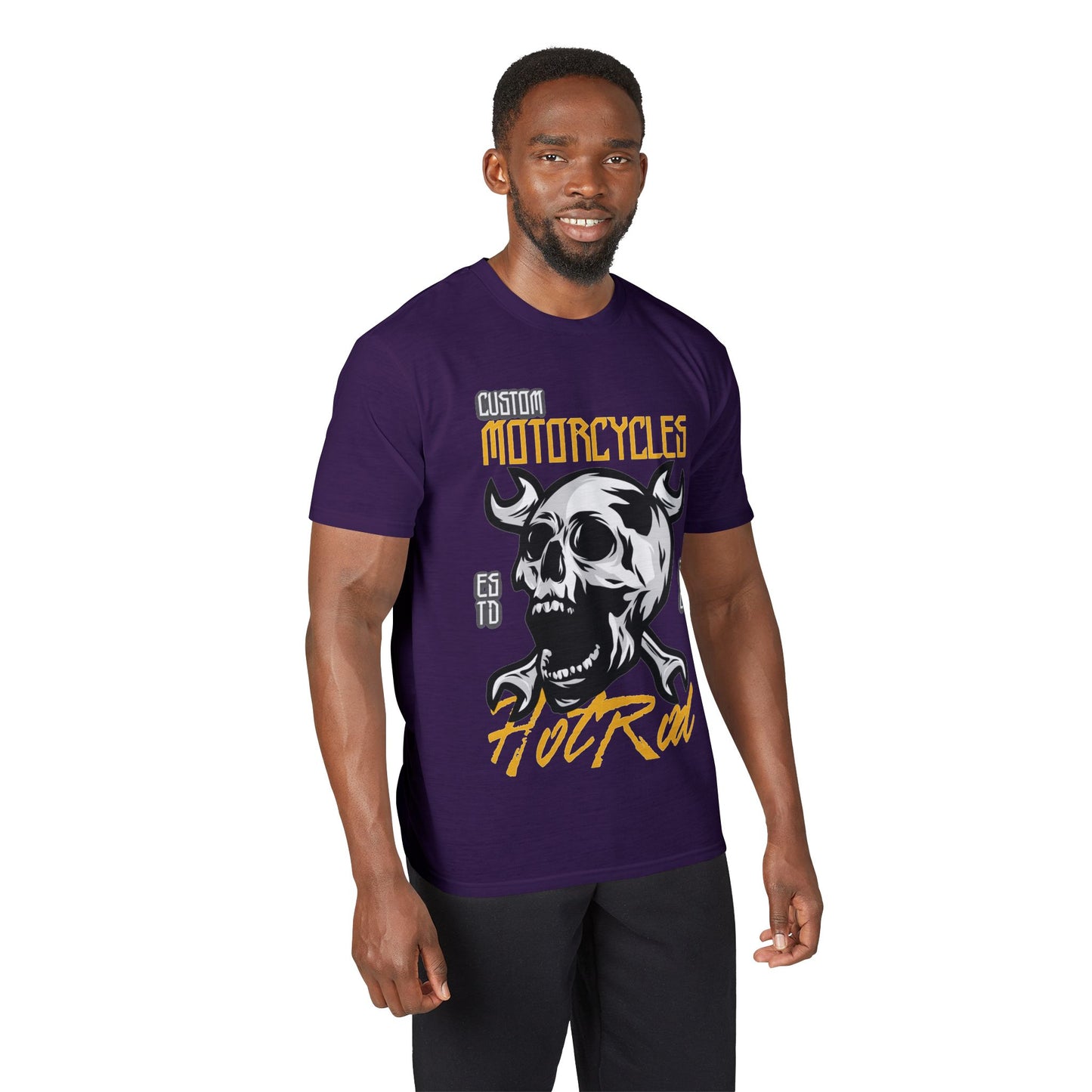 Motorcycles Hot Rod Skull T-Shirt — Biker Skull Wrench Graphic Tee