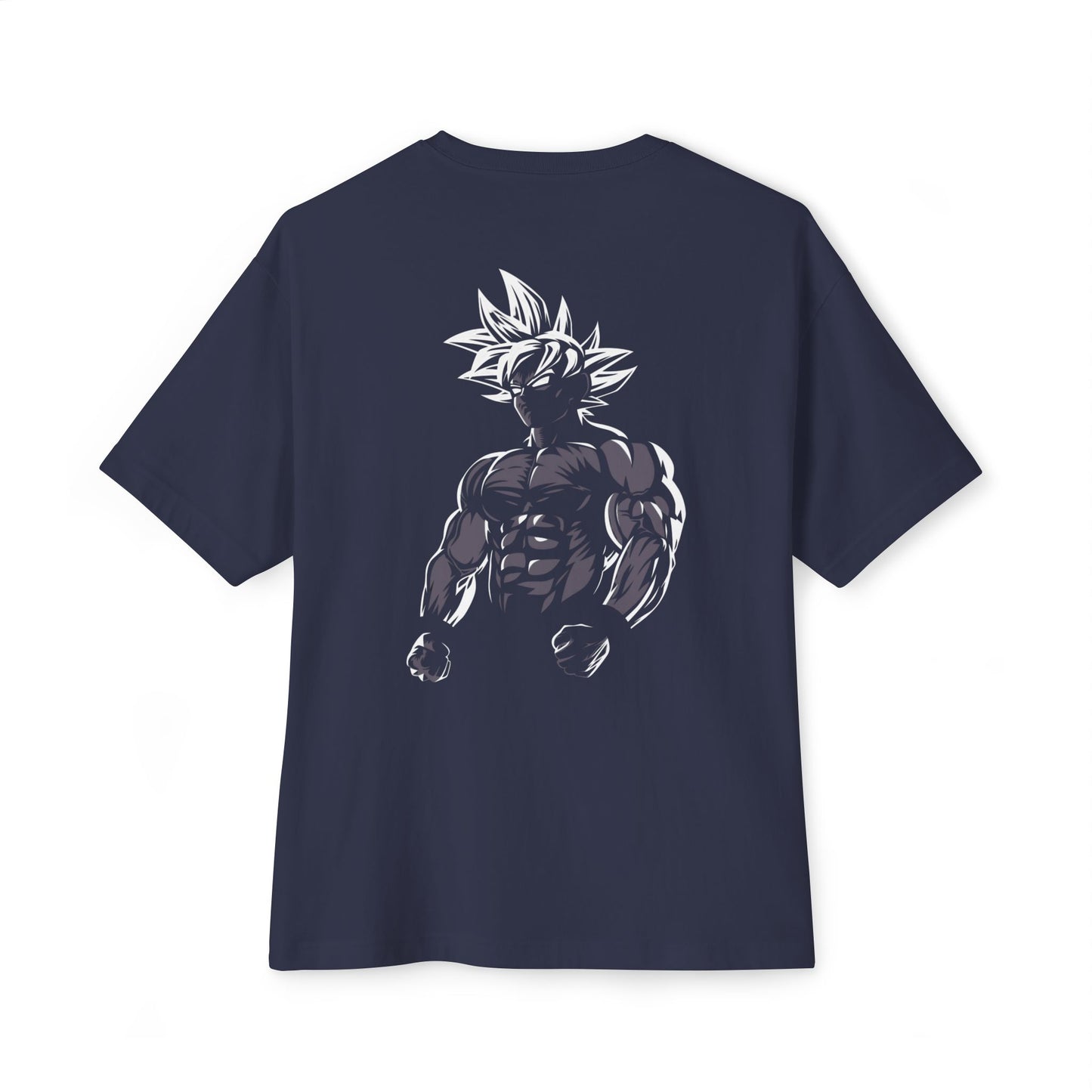 Anime Super Saiyan Tee — Black Oversized Boxy Shirt featuring Muscular Goku Silhouette