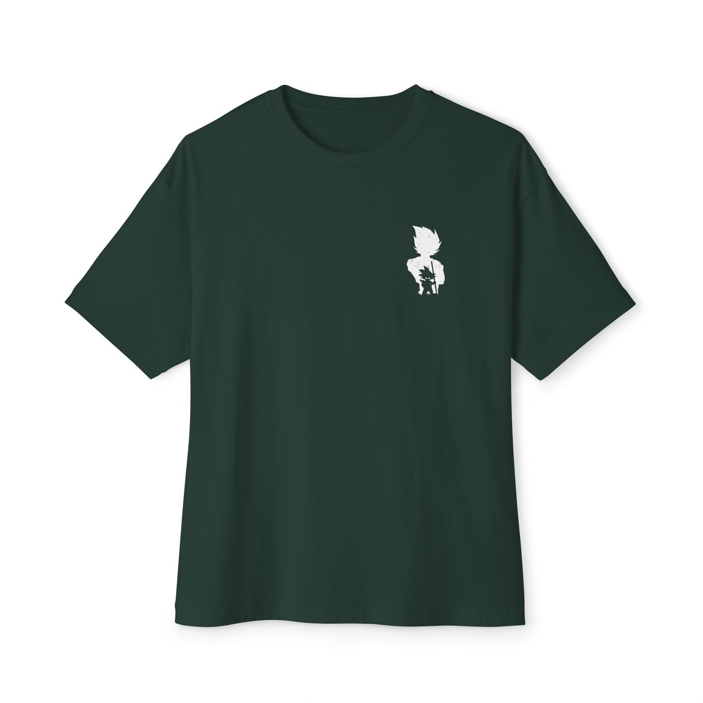 Anime Super Saiyan Tee — Black Oversized Boxy Shirt featuring Muscular Goku Silhouette