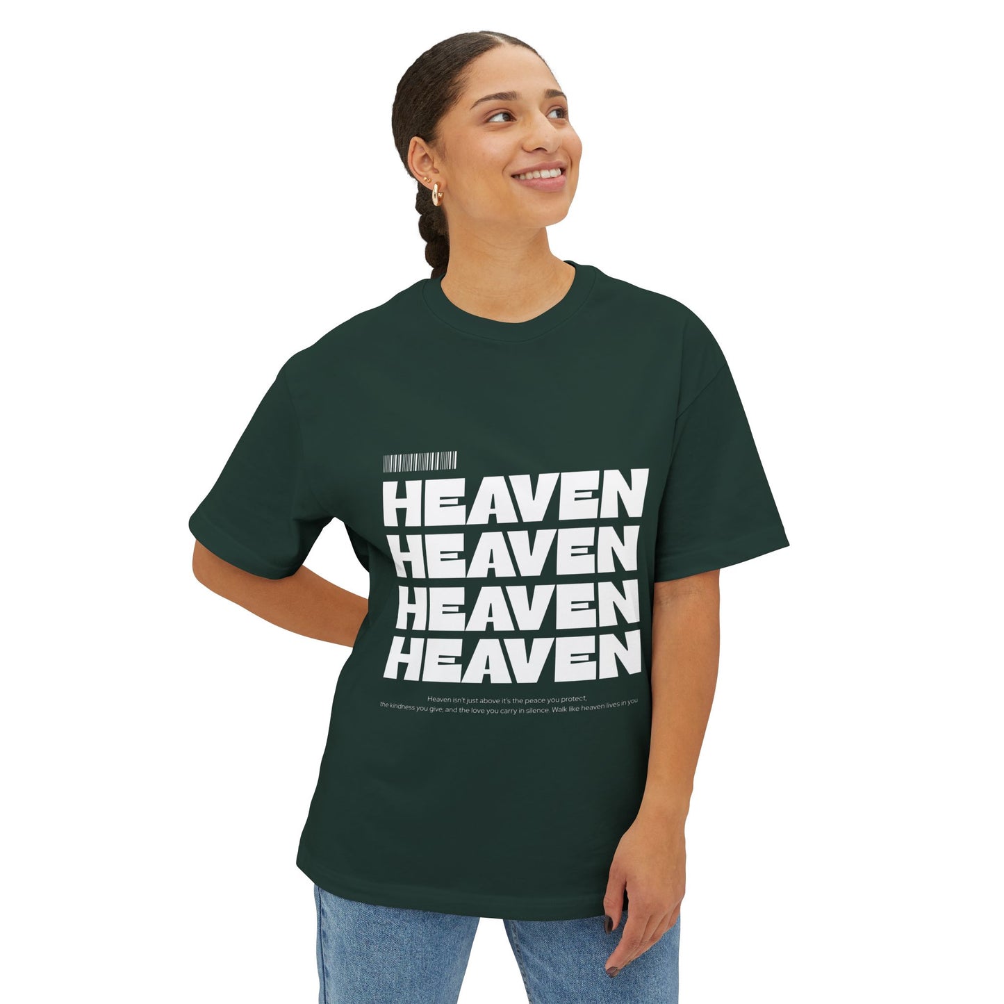 Heaven Repeat Boxy Tee — Oversized Graphic T‑Shirt