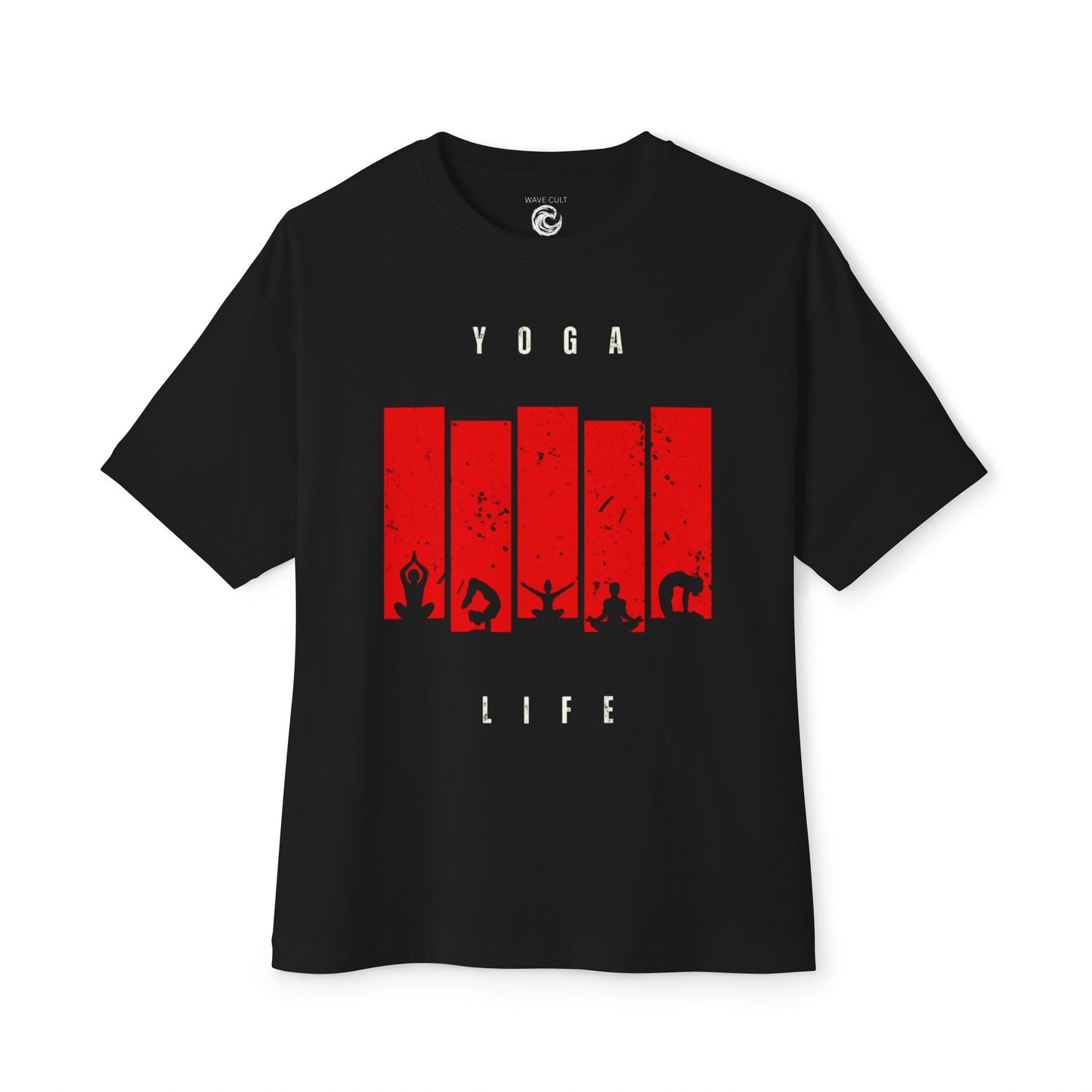 Boxy Tee — Red Bar Yoga Silhouette Graphic