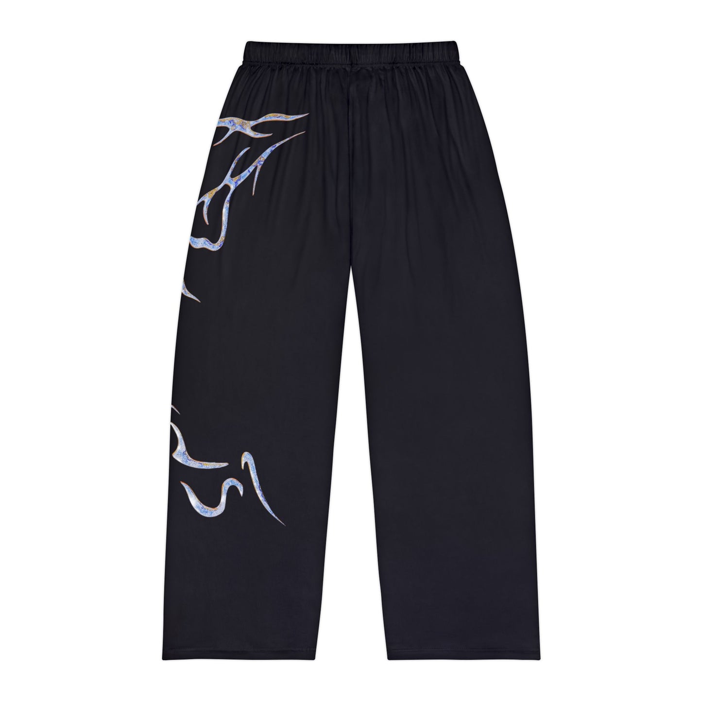 Men's Black Flame Lounge Pants — Tribal Graphic Pajama Bottoms