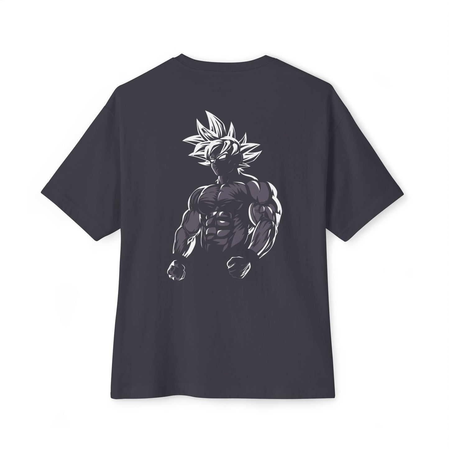 Anime Super Saiyan Tee — Black Oversized Boxy Shirt featuring Muscular Goku Silhouette