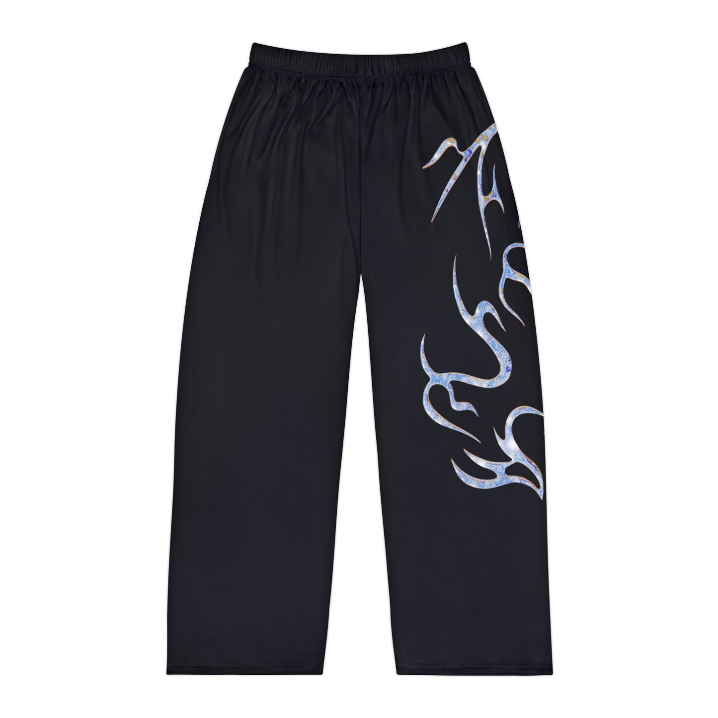 Men's Black Flame Lounge Pants — Tribal Graphic Pajama Bottoms
