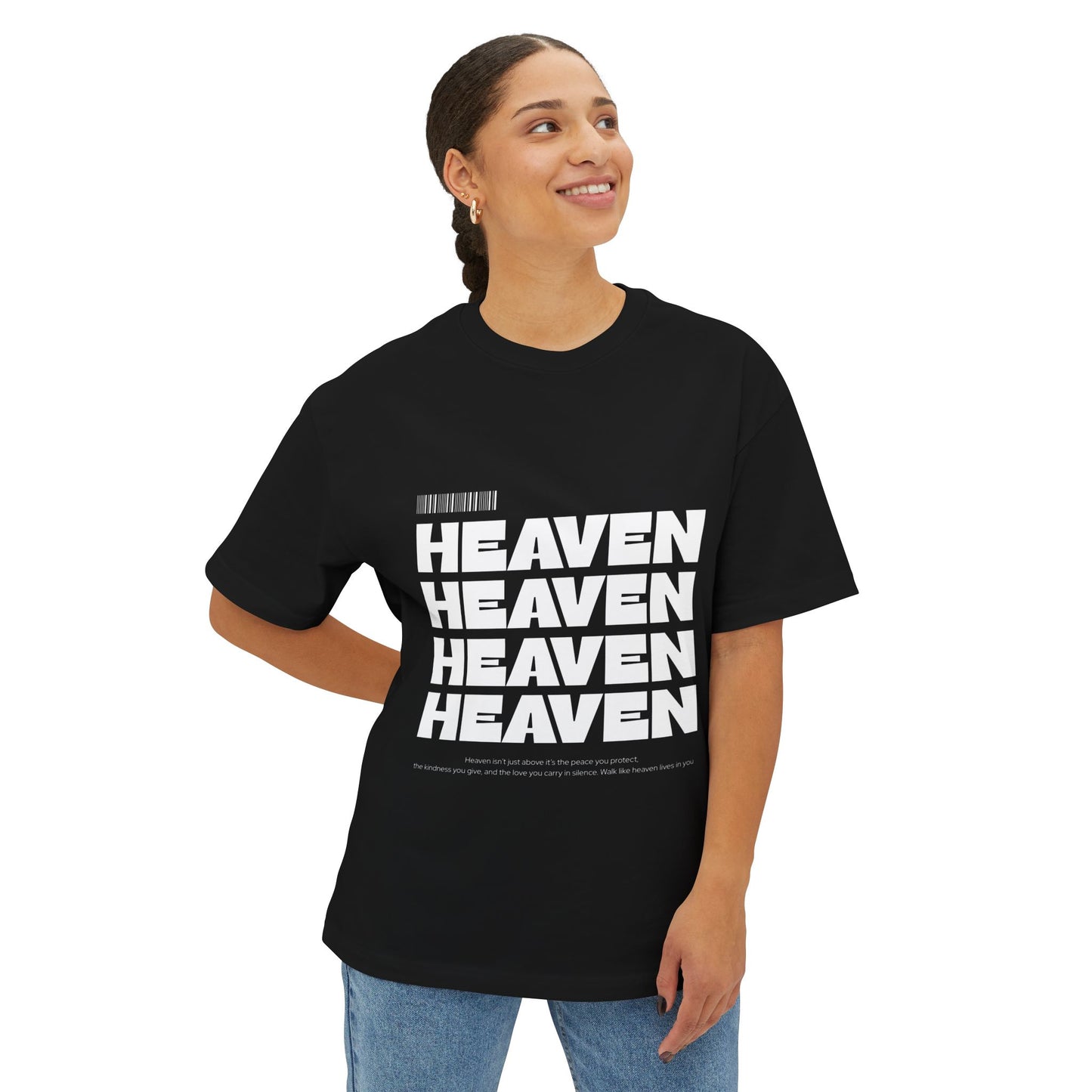 Heaven Repeat Boxy Tee — Oversized Graphic T‑Shirt