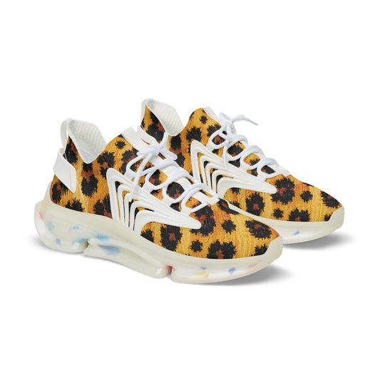 Men's Leopard Print Mesh Sneakers — Bold Animal-Print Athletic Shoes