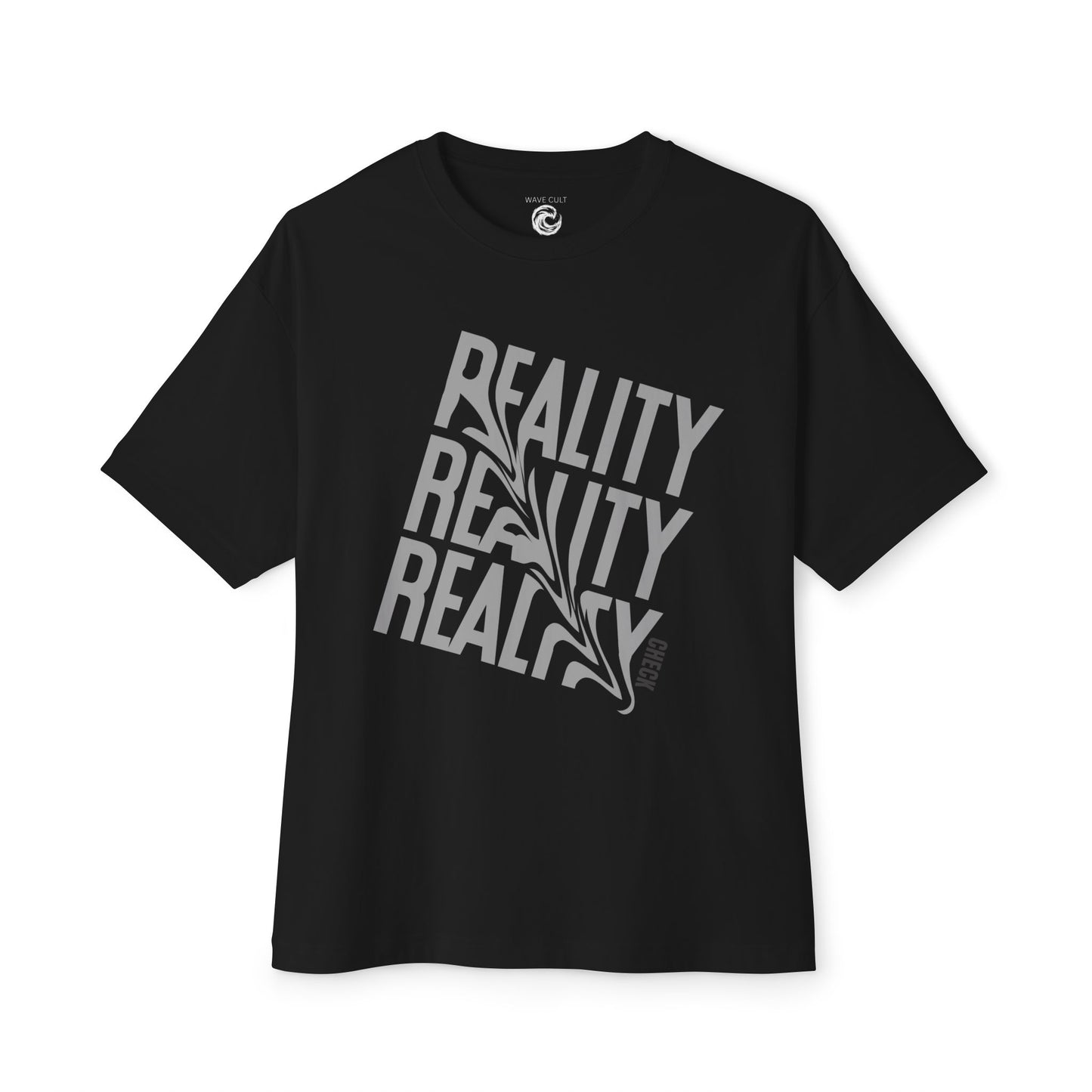 Reality Repeat Graphic Tee — Distorted 'Reality' Boxy T-Shirt