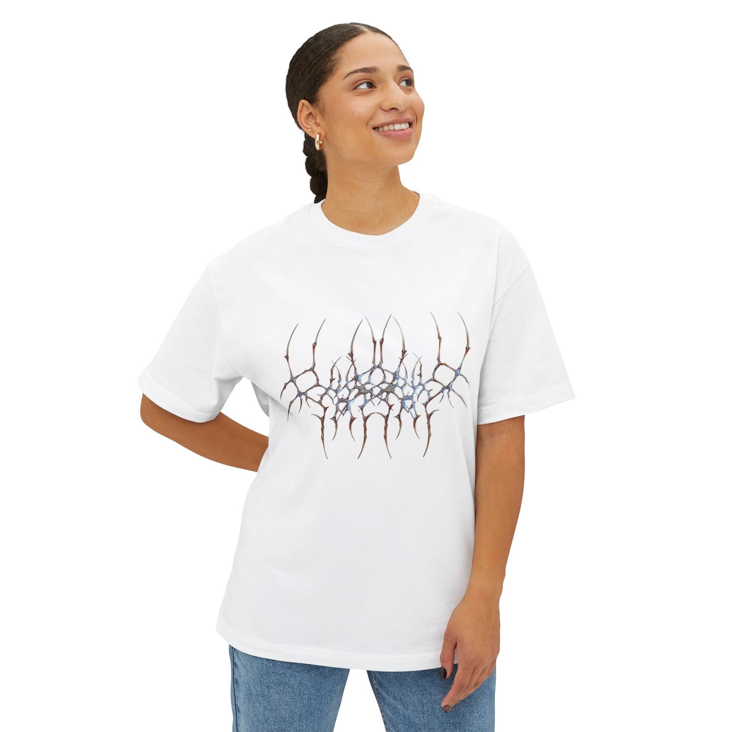 Abstract Symmetry Graphic Tee — Minimalist Fractal Cracked Design