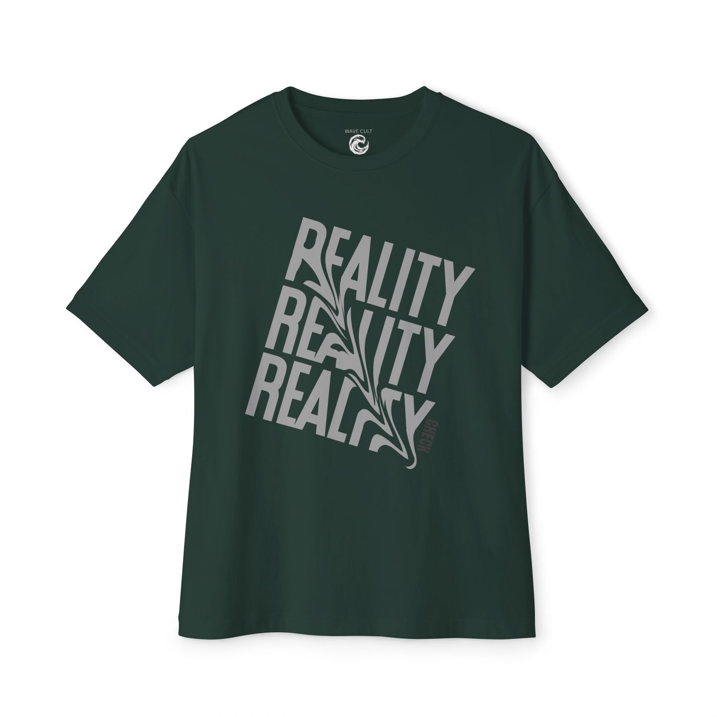Reality Repeat Graphic Tee — Distorted 'Reality' Boxy T-Shirt
