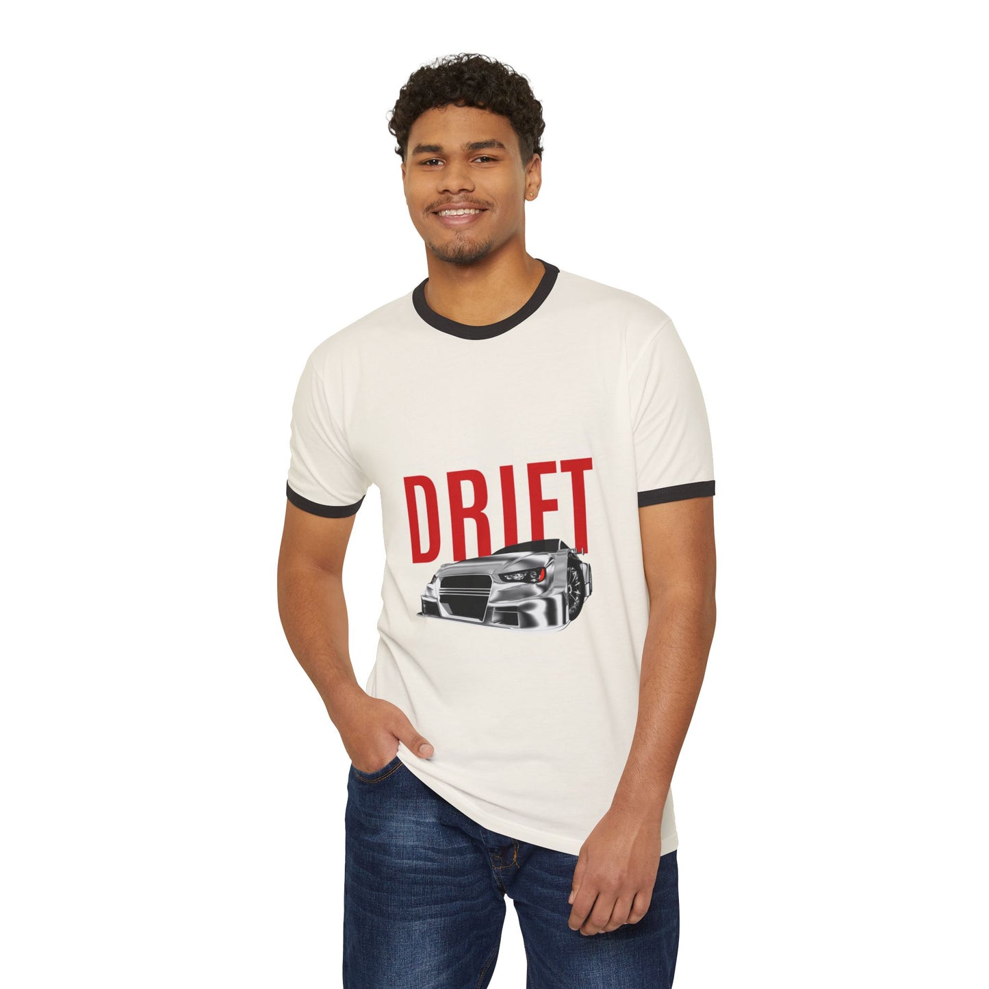 Drift Racing Car Ringer Tee — Vintage Motorsport Drift T‑Shirt