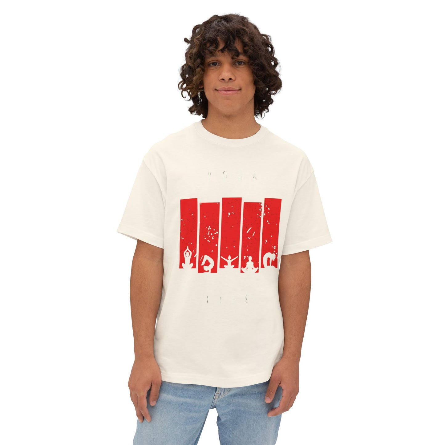Boxy Tee — Red Bar Yoga Silhouette Graphic