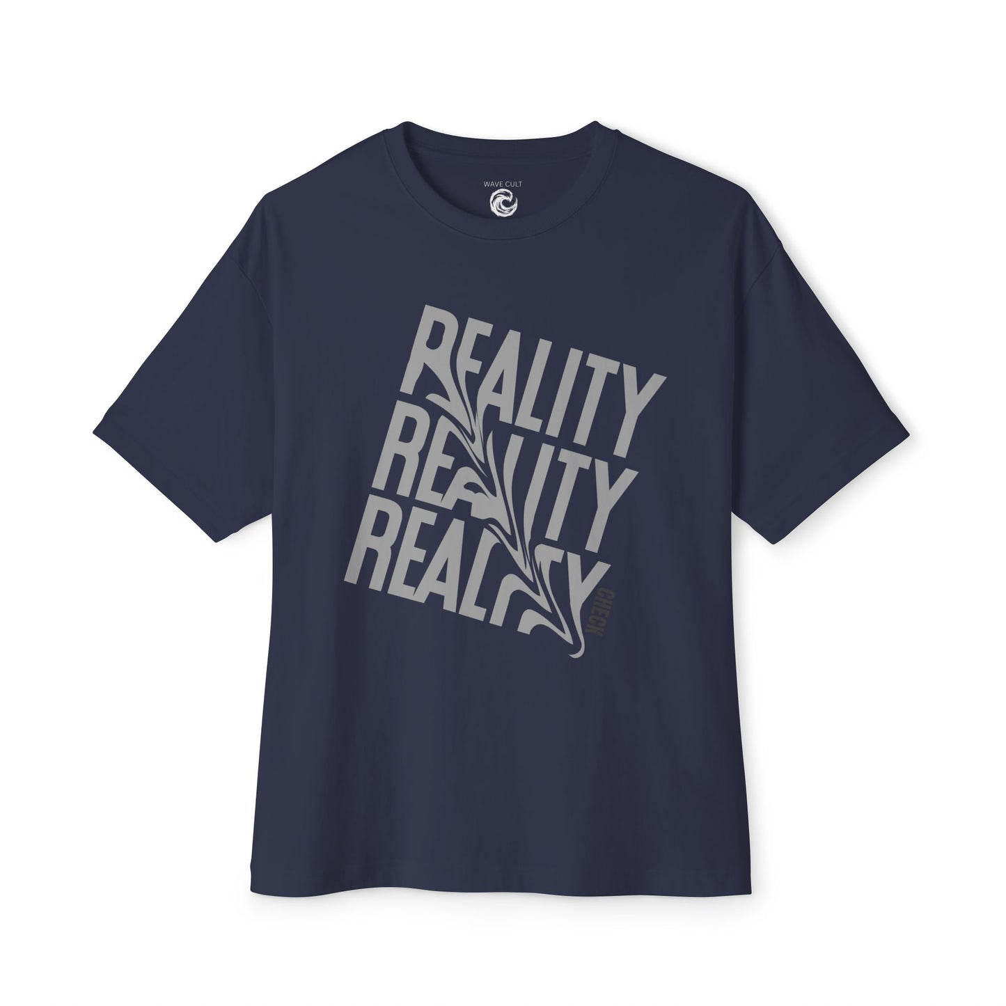 Reality Repeat Graphic Tee — Distorted 'Reality' Boxy T-Shirt