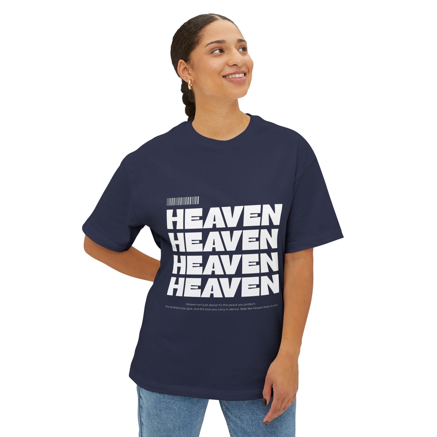 Heaven Repeat Boxy Tee — Oversized Graphic T‑Shirt