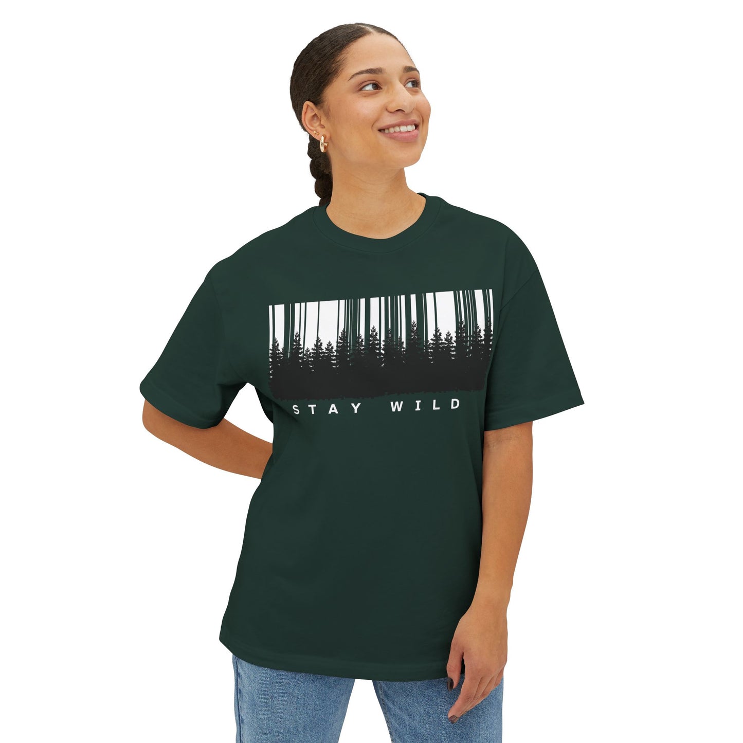 Stay Wild Forest Barcode Tee
