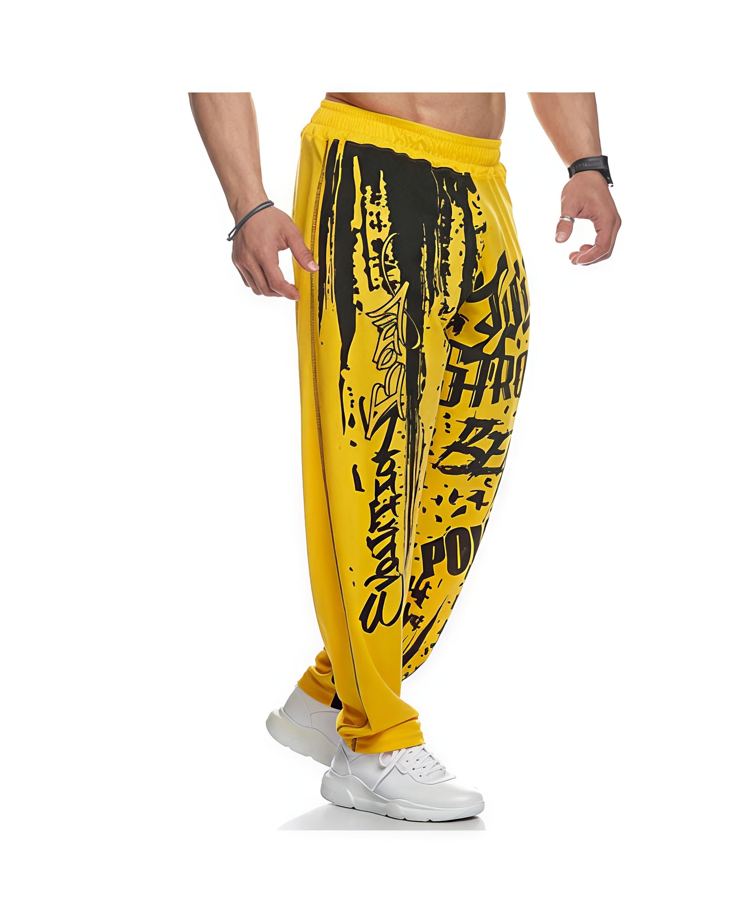Men's Sports Workout Casual Loose Quick Dry Printed Trousers